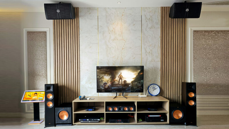 He thong am thanh xem phim Dolby Atmos va Karaoke gia dinh Whafedale - JBL 32