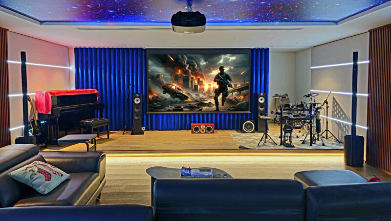 Phong giai tri gia dinh cao cap voi he thong nghe nhac - xem phim - karaoke chuyen nghiep 19